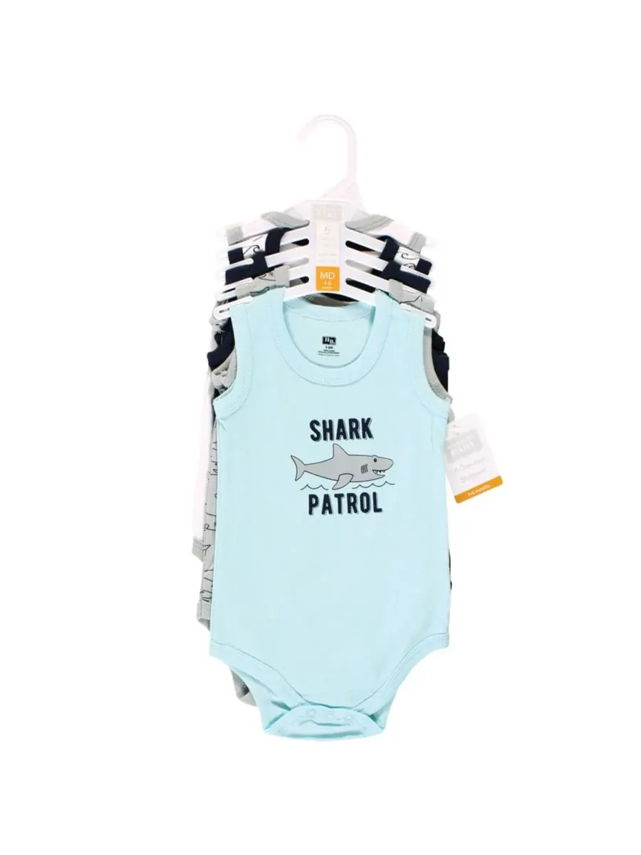 Мягкие хлопковые комбинезоны без рукавов Hudson Baby, Shark Patrol — изображение 2 из 7
