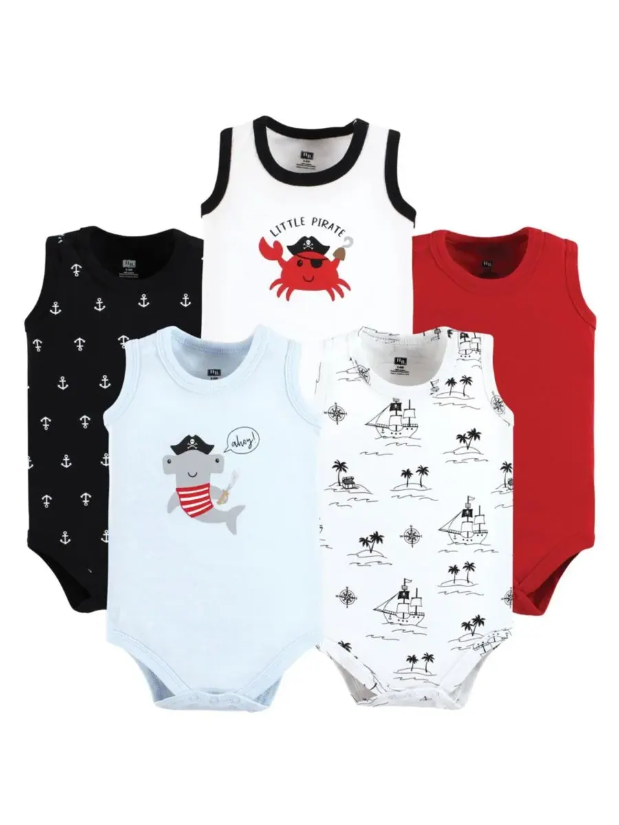 Мягкие хлопковые комбинезоны без рукавов Hudson Baby, Pirate Shark — изображение 1 из 7