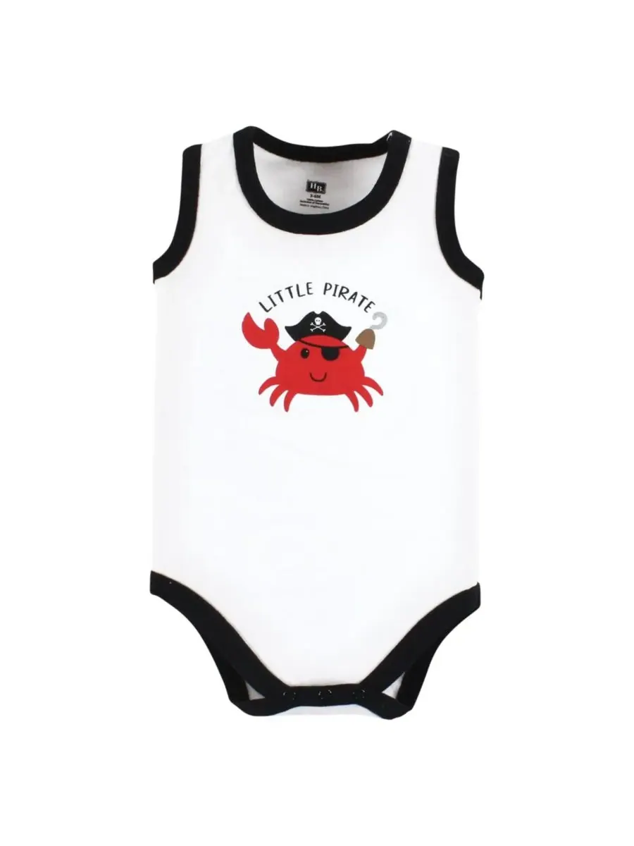 Мягкие хлопковые комбинезоны без рукавов Hudson Baby, Pirate Shark — изображение 3 из 7