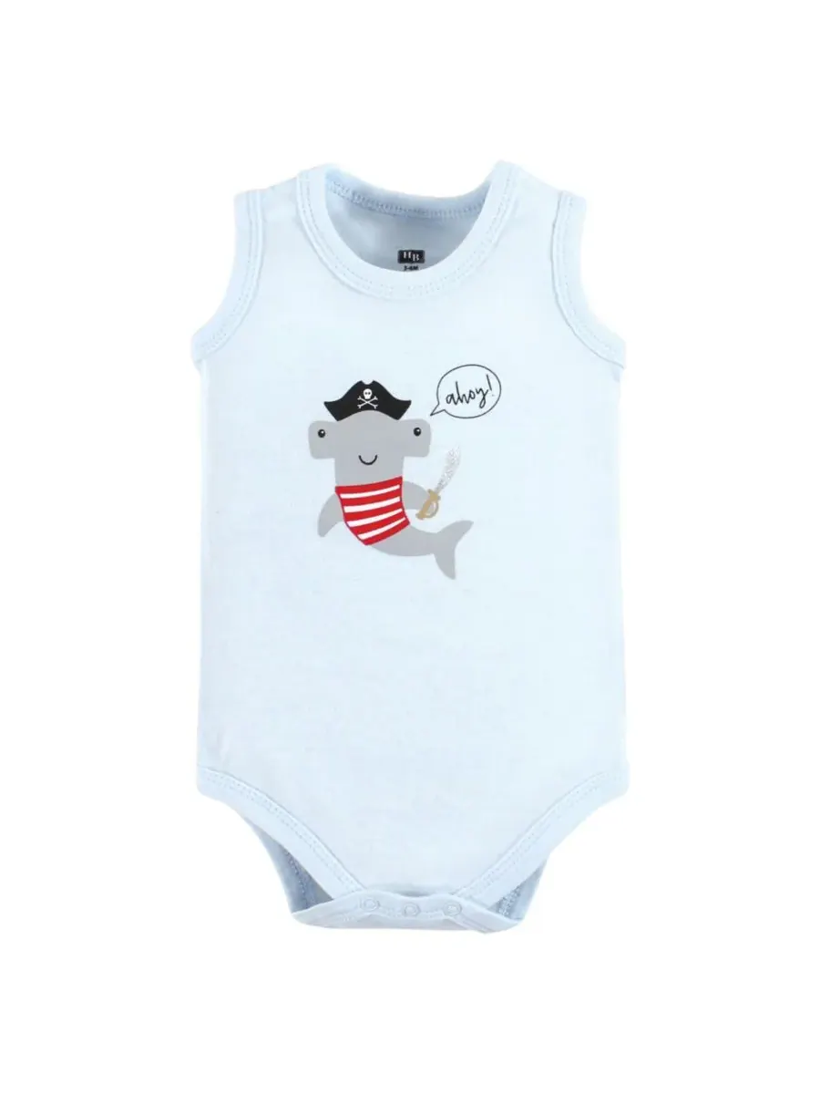Мягкие хлопковые комбинезоны без рукавов Hudson Baby, Pirate Shark — изображение 4 из 7