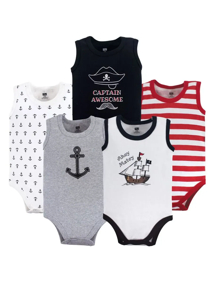 Мягкие хлопковые комбинезоны без рукавов Hudson Baby, Pirate Ship — изображение 1 из 2