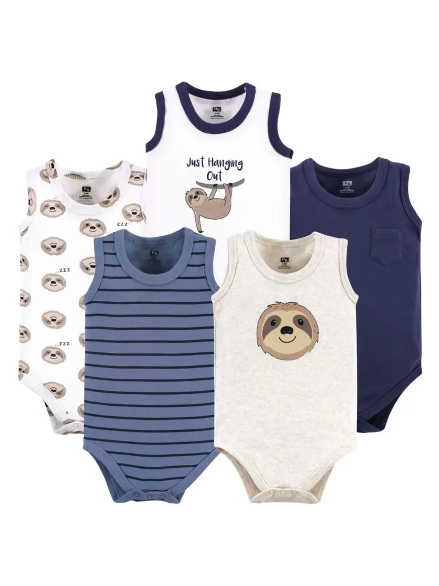 Мягкие хлопковые комбинезоны без рукавов Hudson Baby, Sloth — изображение 1 из 6