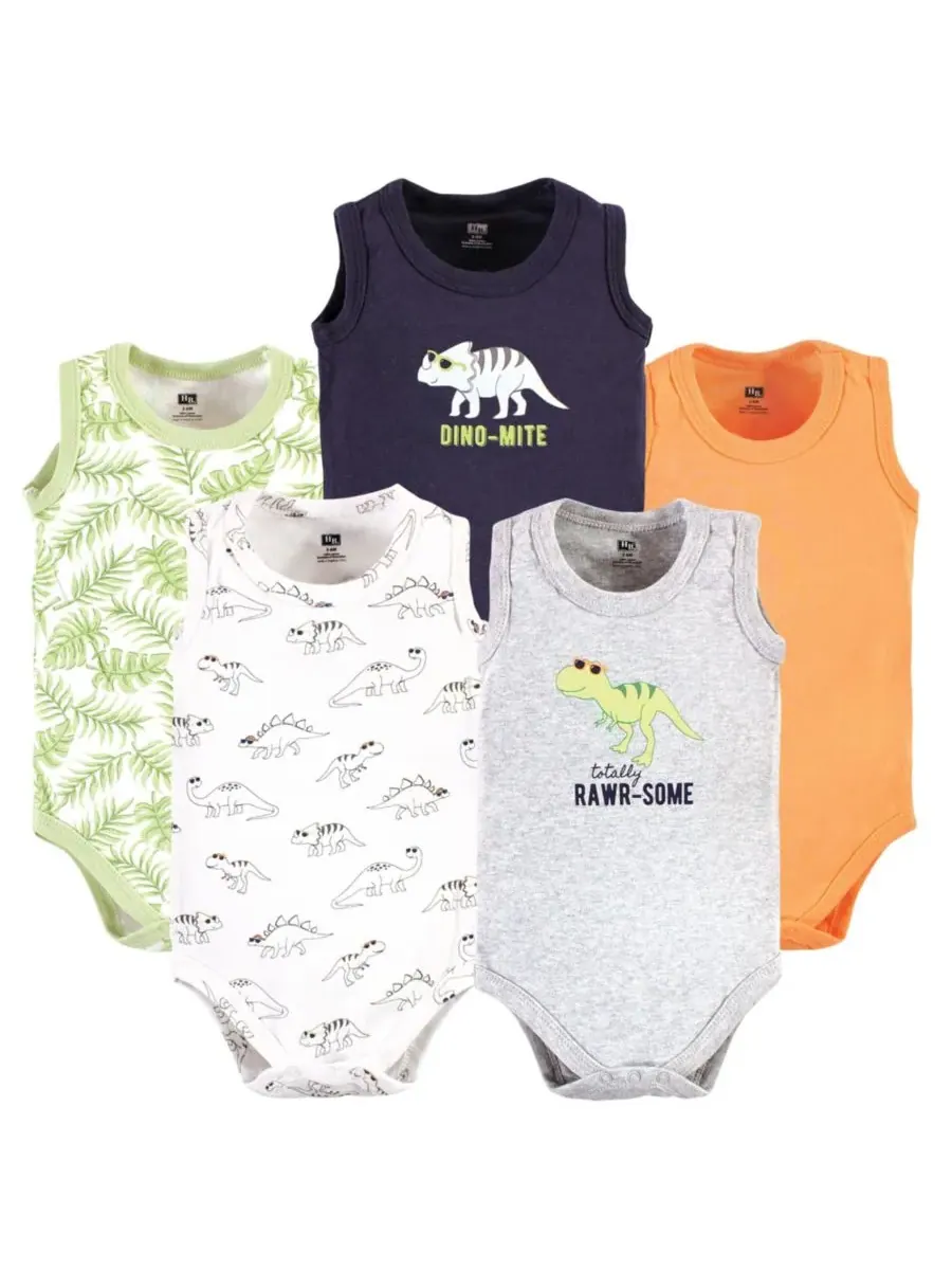 Мягкие хлопковые комбинезоны без рукавов Hudson Baby, Cool Dinosaurs — изображение 1 из 7