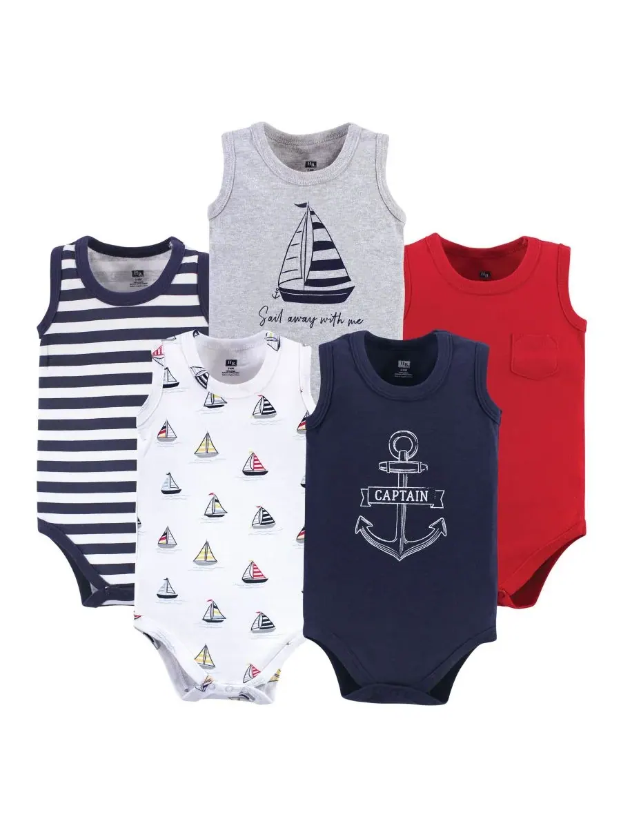 Мягкие хлопковые комбинезоны без рукавов Hudson Baby, Captain — изображение 1 из 4