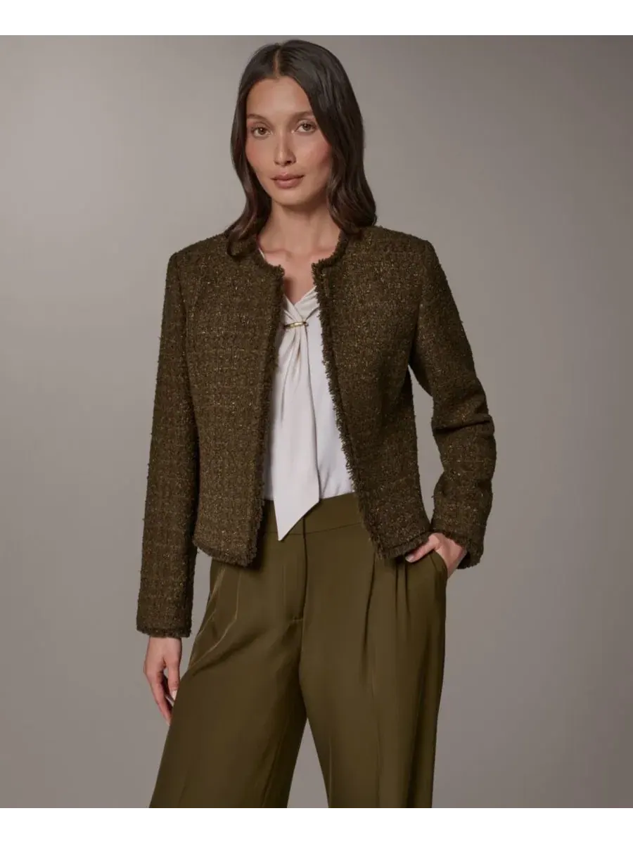 Жакет женский с открытым передом, с длинным рукавом Donna Karan New York — золотистый