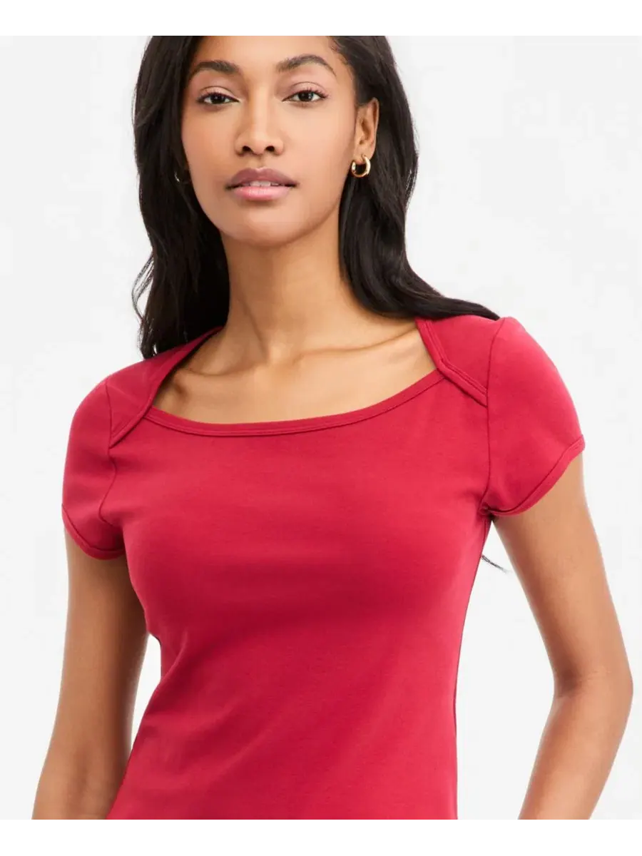 Женская футболка с лодочным вырезом и коротким рукавом, модель Boatneck Cap Sleeve On 34th — изображение 2 из 3, глубокий