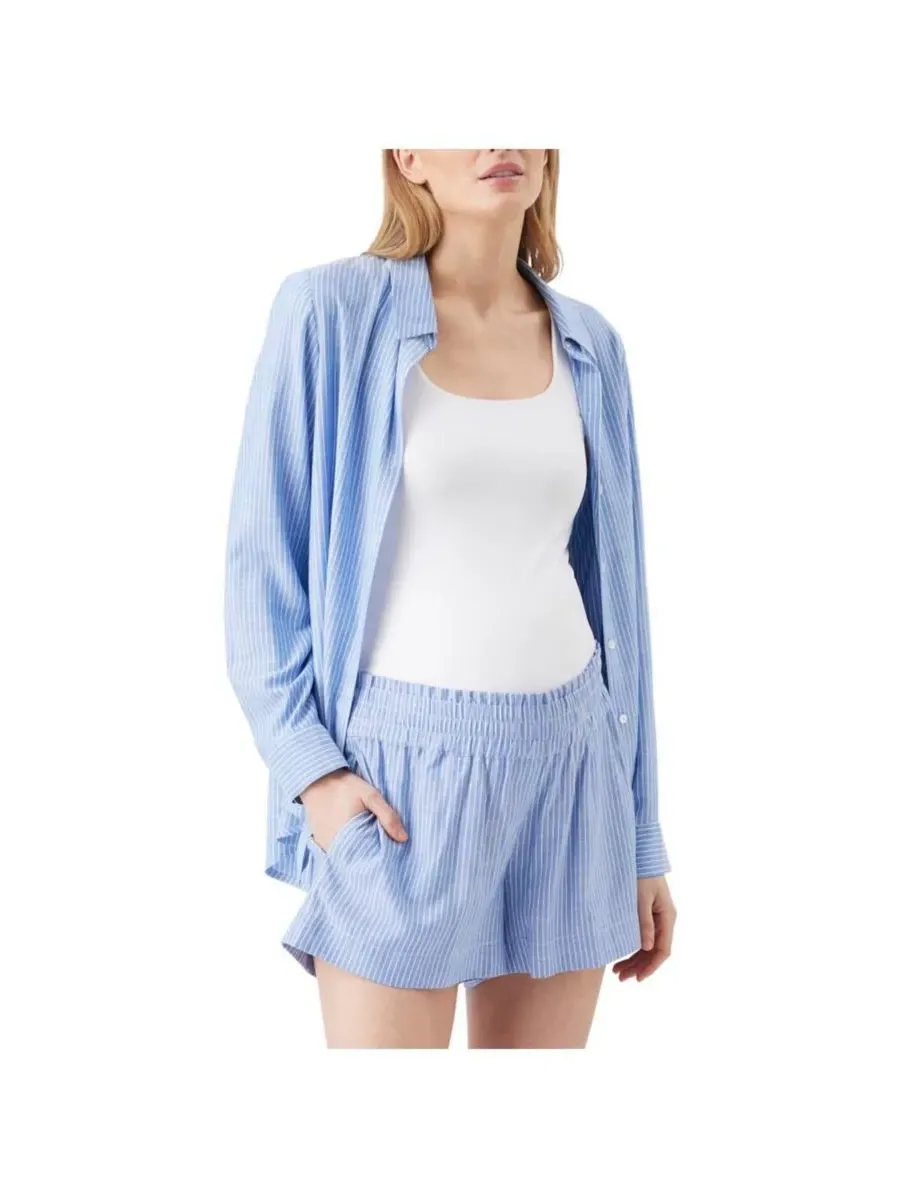Женская полосатая рубашка Abby Ripe Maternity — изображение 1 из 4, синий/белый