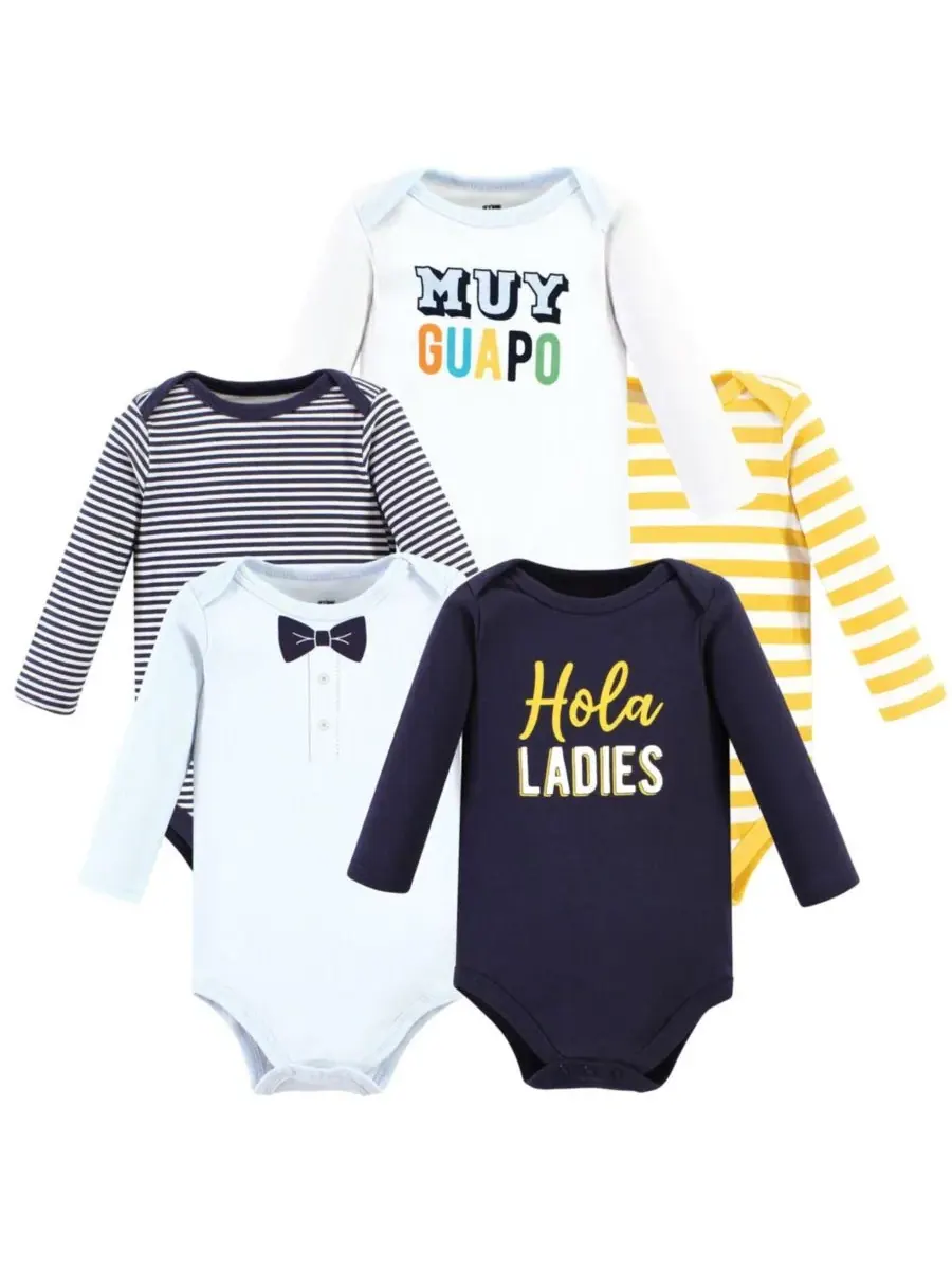 Коллекция из пяти хлопковых боди с длинными рукавами Hudson Baby, Hola Ladies 5-Pack — изображение 1 из 7