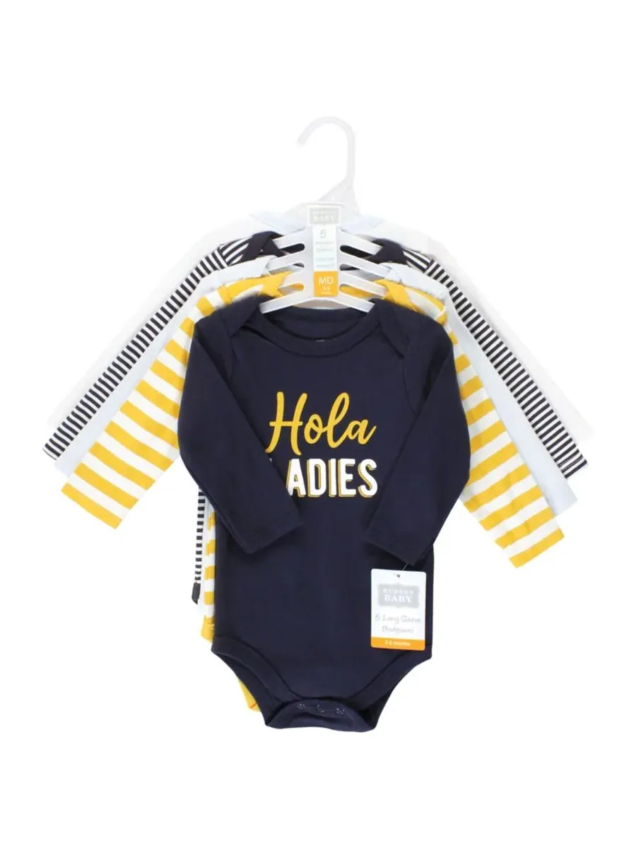 Коллекция из пяти хлопковых боди с длинными рукавами Hudson Baby, Hola Ladies 5-Pack — изображение 7 из 7