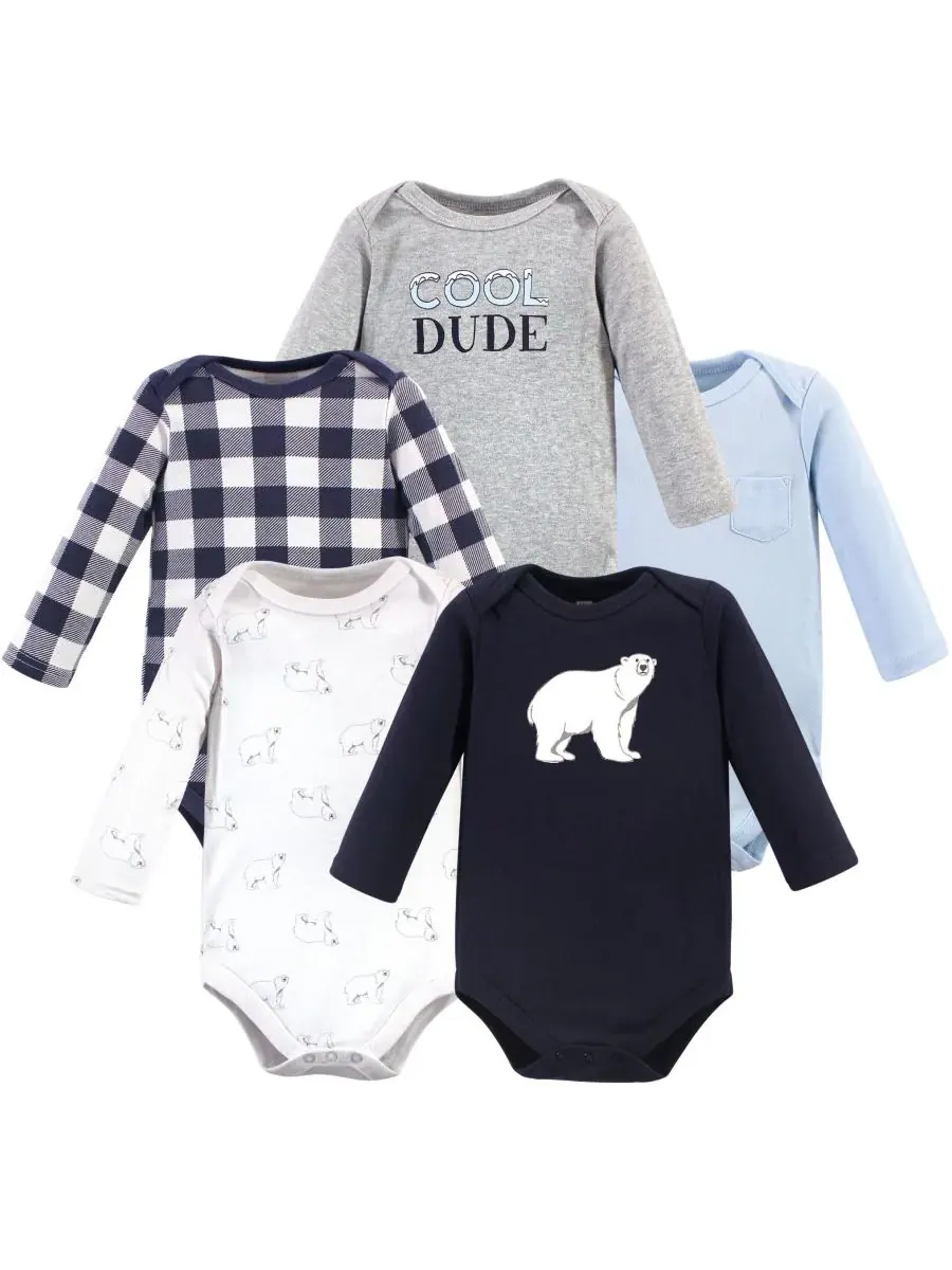 Коллекция из пяти хлопковых боди с длинными рукавами Hudson Baby, Polar Bear — изображение 1 из 6