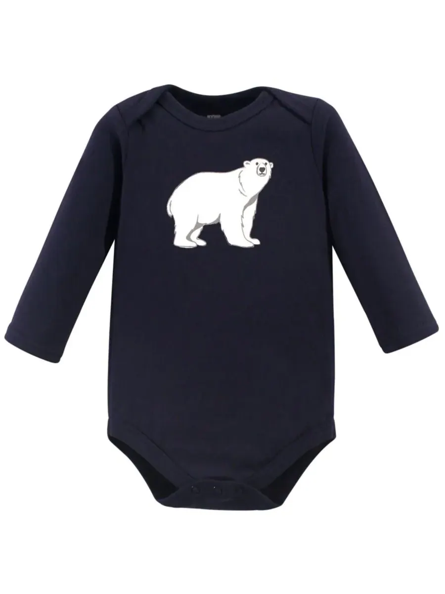 Коллекция из пяти хлопковых боди с длинными рукавами Hudson Baby, Polar Bear — изображение 4 из 6