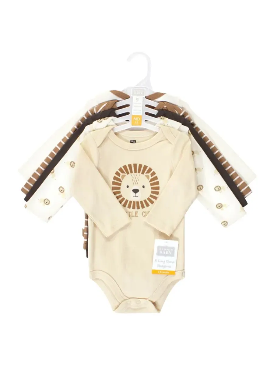 Коллекция из пяти хлопковых боди с длинными рукавами Hudson Baby, Brave Lion 5 Pack — изображение 2 из 7