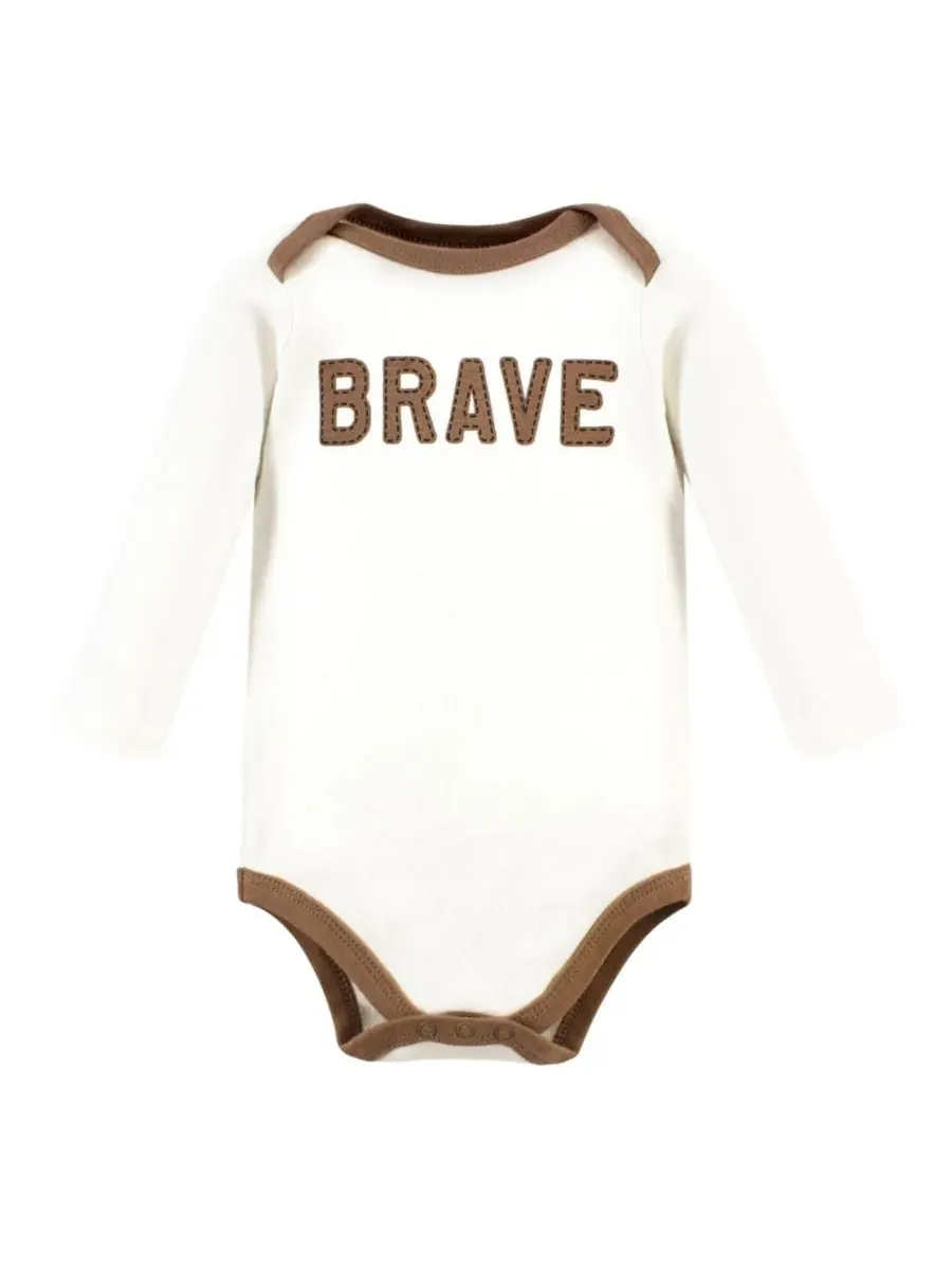 Коллекция из пяти хлопковых боди с длинными рукавами Hudson Baby, Brave Lion 5 Pack — изображение 3 из 7