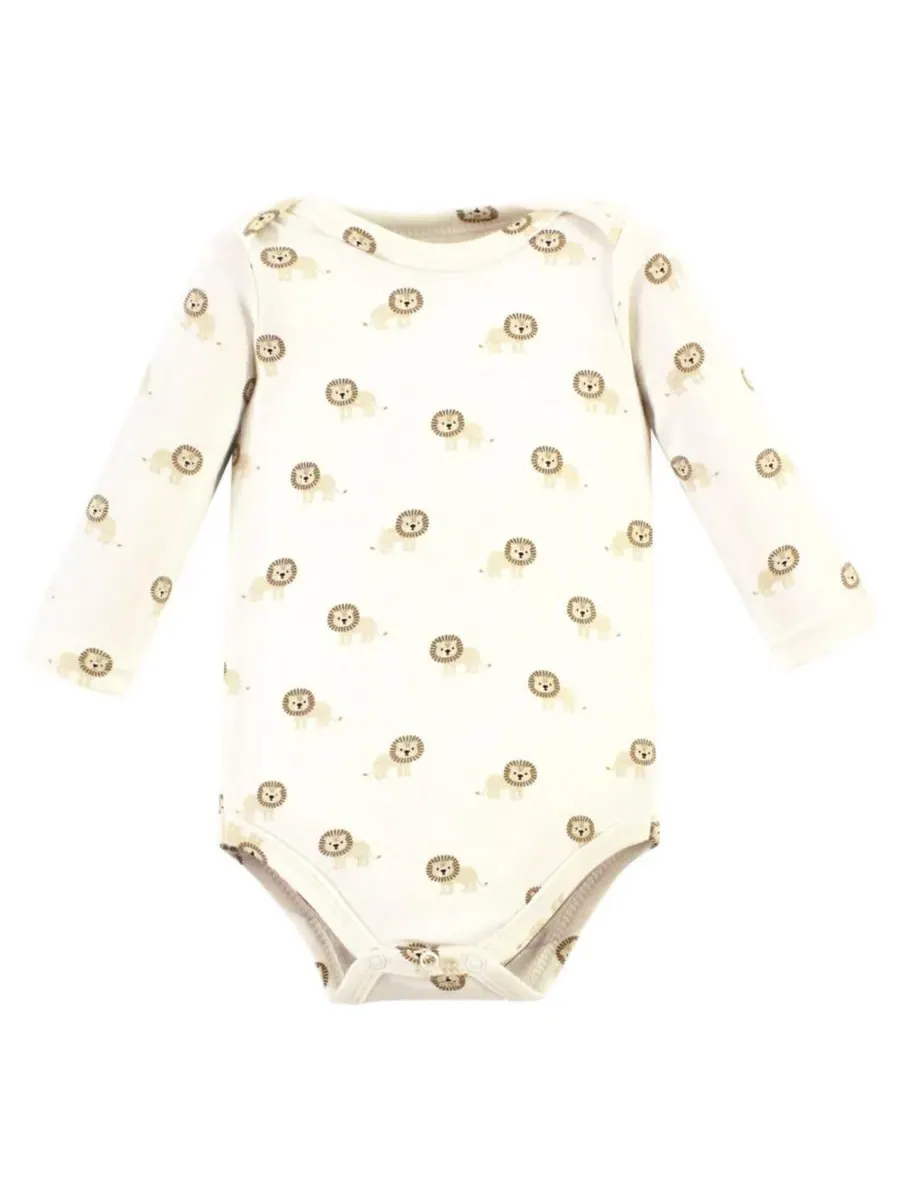 Коллекция из пяти хлопковых боди с длинными рукавами Hudson Baby, Brave Lion 5 Pack — изображение 4 из 7