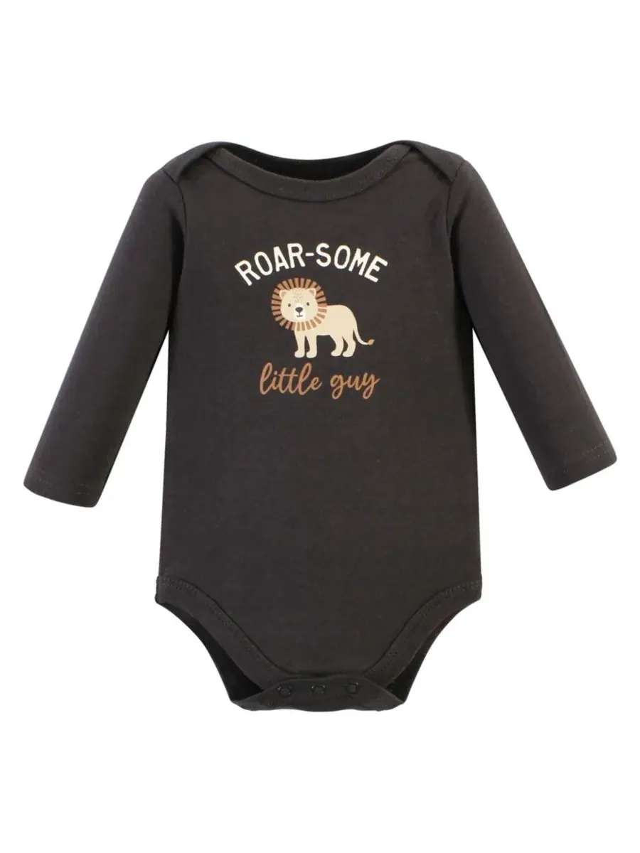 Коллекция из пяти хлопковых боди с длинными рукавами Hudson Baby, Brave Lion 5 Pack — изображение 6 из 7