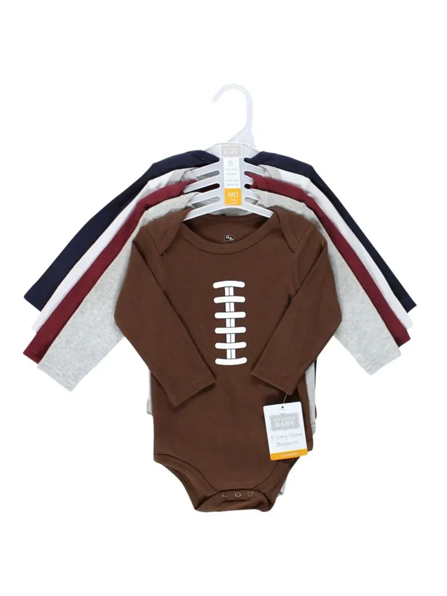 Коллекция из пяти хлопковых боди с длинными рукавами Hudson Baby, Football Buddy — изображение 2 из 3