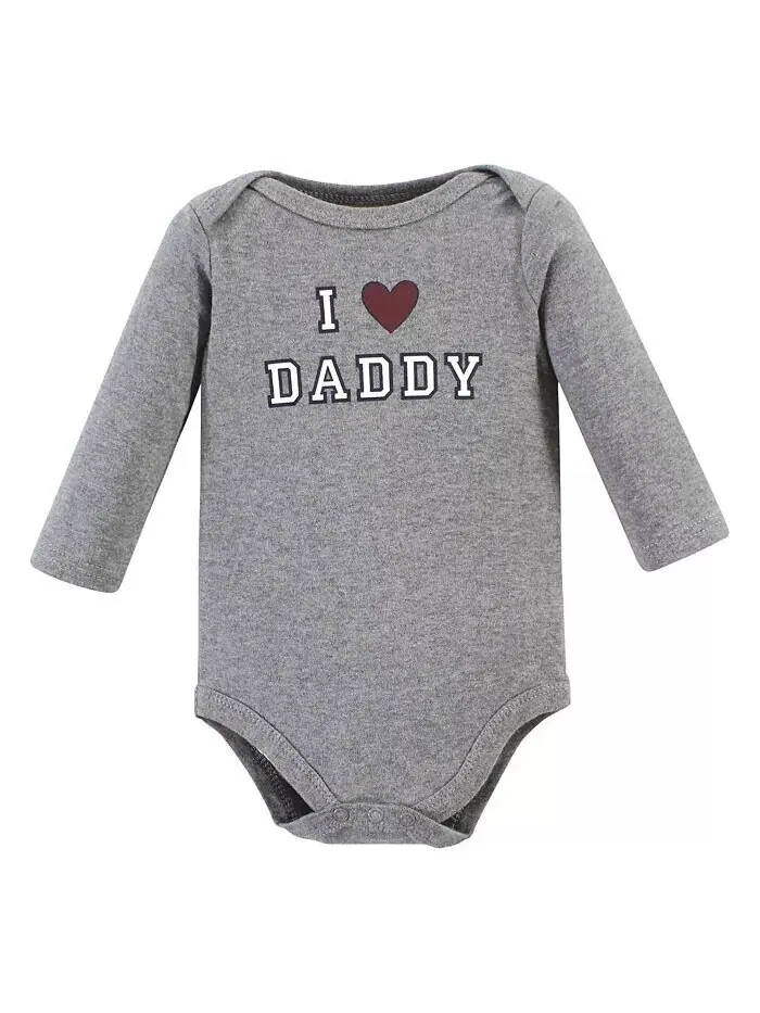 Хлопковые боди с длинными рукавами для маленьких мальчиков Daddy (5 шт.) Hudson Baby — изображение 2 из 7