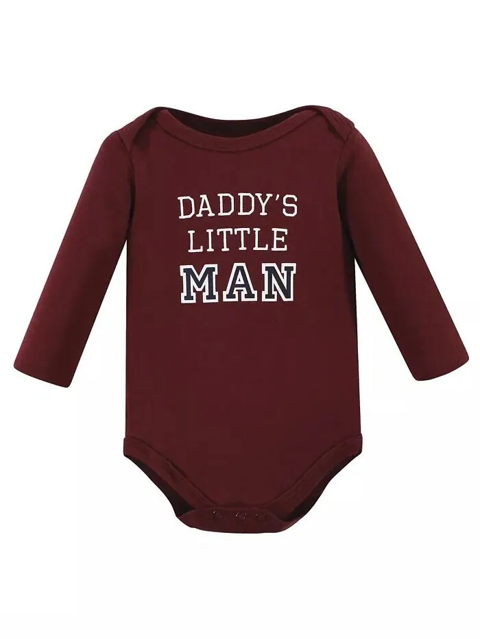Хлопковые боди с длинными рукавами для маленьких мальчиков Daddy (5 шт.) Hudson Baby — изображение 6 из 7