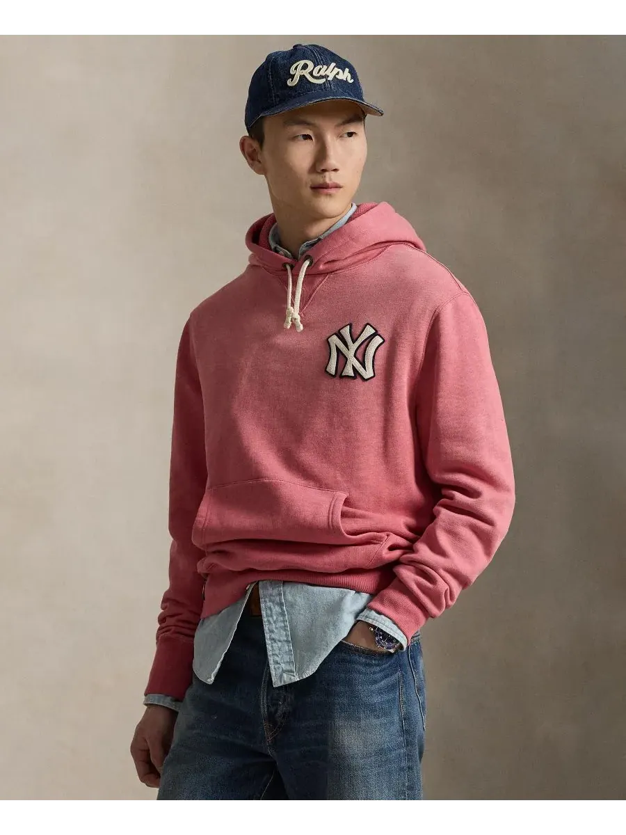 Мужская флисовая толстовка с логотипом Yankees Polo Ralph Lauren — изображение 1 из 5, красный
