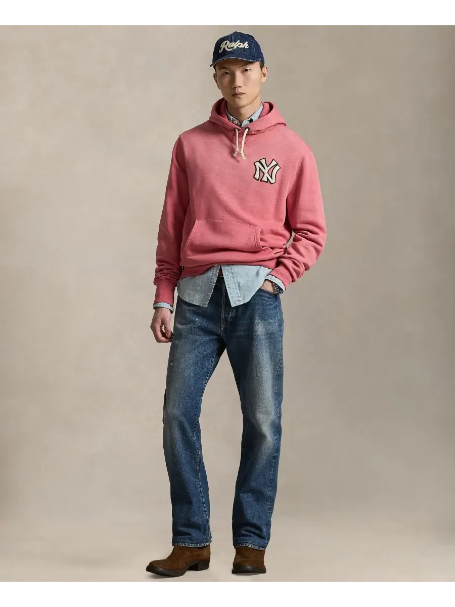 Мужская флисовая толстовка с логотипом Yankees Polo Ralph Lauren — изображение 2 из 5, красный