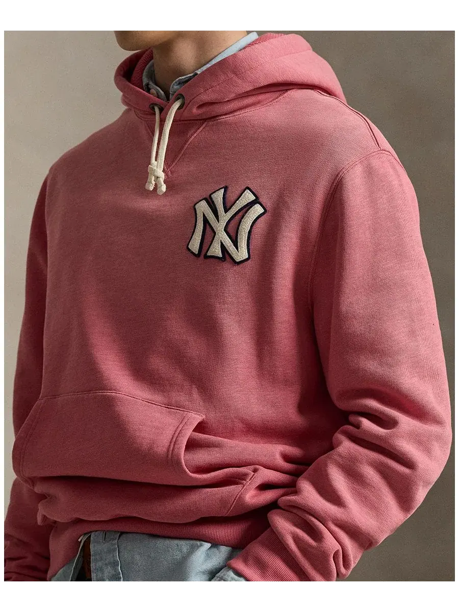 Мужская флисовая толстовка с логотипом Yankees Polo Ralph Lauren — изображение 3 из 5, красный