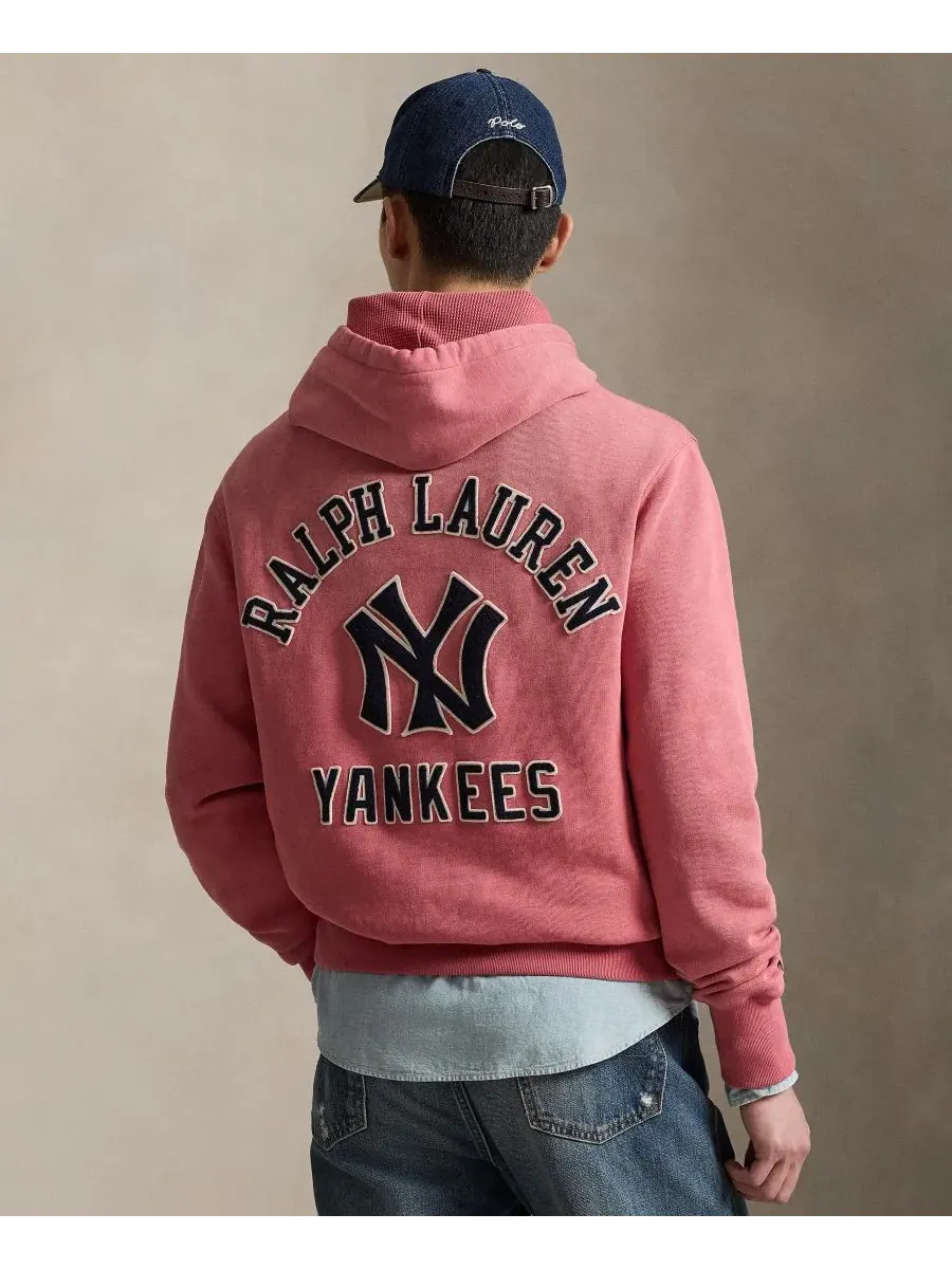 Мужская флисовая толстовка с логотипом Yankees Polo Ralph Lauren — изображение 4 из 5, красный