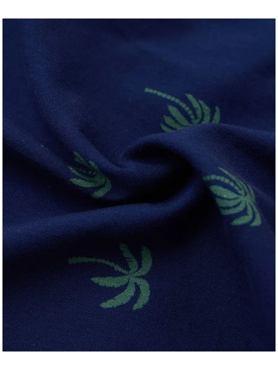 Рубашка с коротким рукавом Nighttime Palm Chubbies — изображение 3 из 3, темно-синий