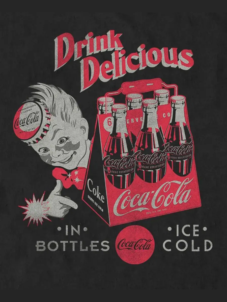 Футболка с принтом Coca-Cola Six Pack Fifth Sun — изображение 3 из 3, черный