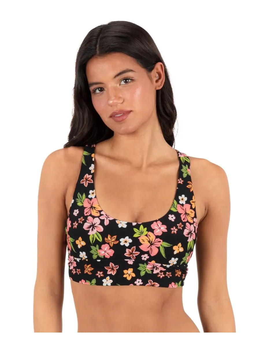 Женский удлиненный купальный топ Max Hibiscus Dream Hurley — изображение 1 из 4, черный