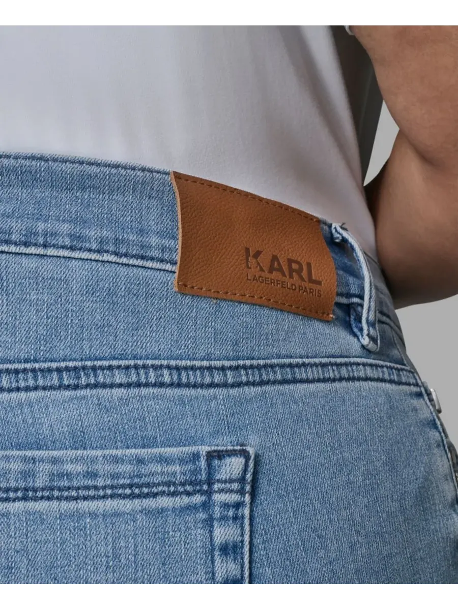 Женские джинсы Hotfix средней посадки больших размеров KARL LAGERFELD PARIS — изображение 5 из 9, синий