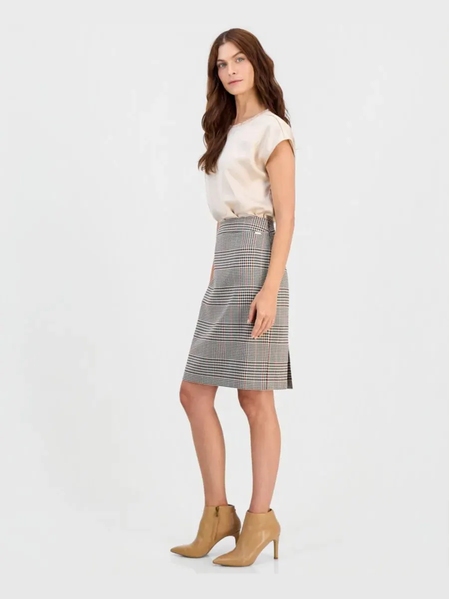 Платье-карандаш с принтом Petite Plaid Pencil Tahari ASL — изображение 2 из 4, черный
