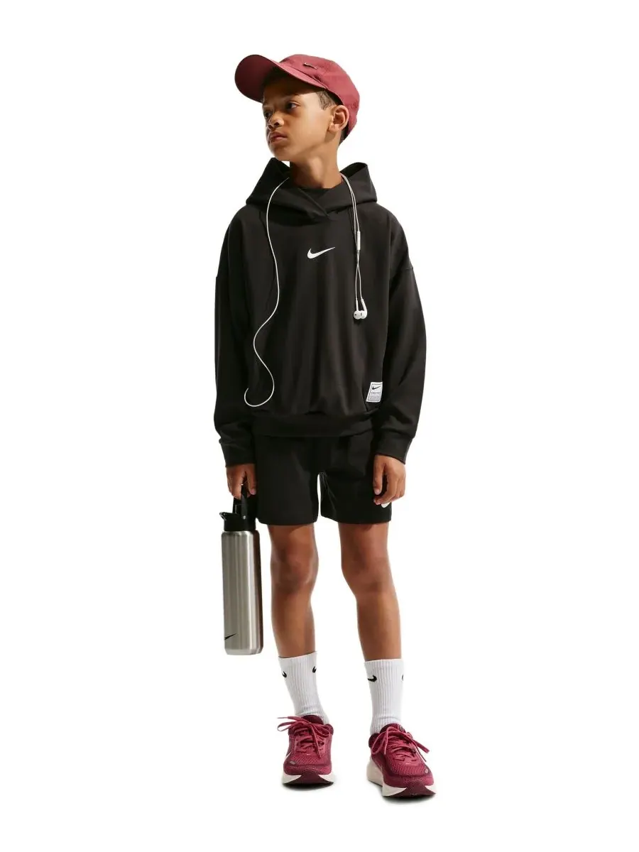 Детская толстовка с капюшоном DRI-FIT (для мальчиков 4-20 лет) Nike — изображение 1 из 6, черный/белый