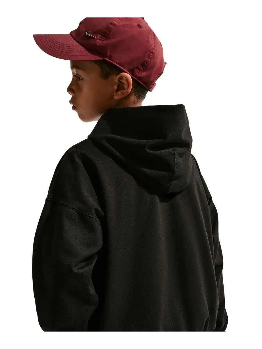 Детская толстовка с капюшоном DRI-FIT (для мальчиков 4-20 лет) Nike — изображение 4 из 6, черный/белый