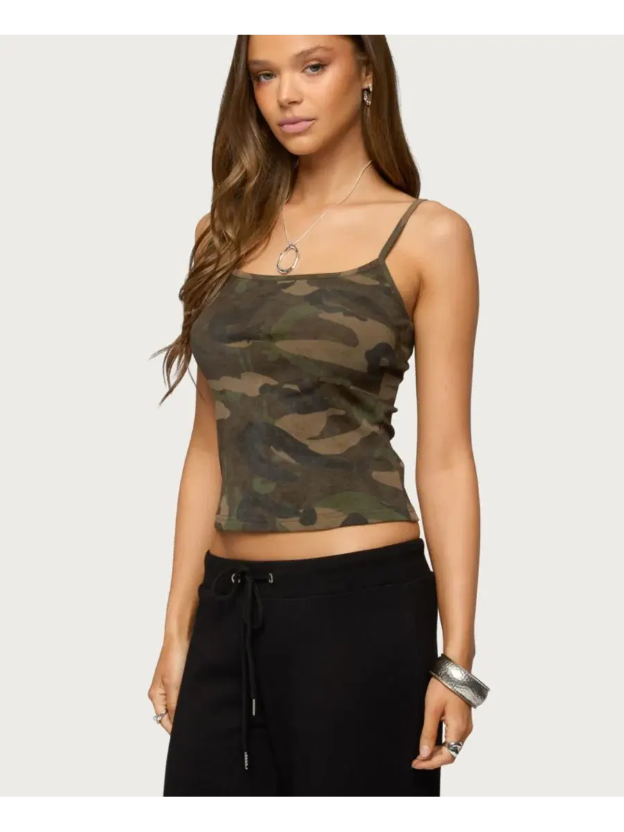 Женская майка Ciellah Camo Edikted — изображение 5 из 5, оливковый