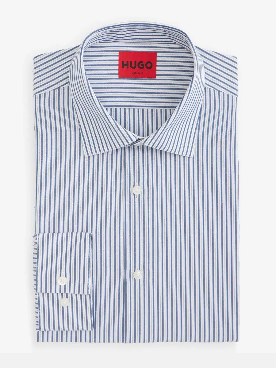 Рубашка HUGO by Hugo Boss Valerio Modern-Fit — изображение 7 из 9, синий
