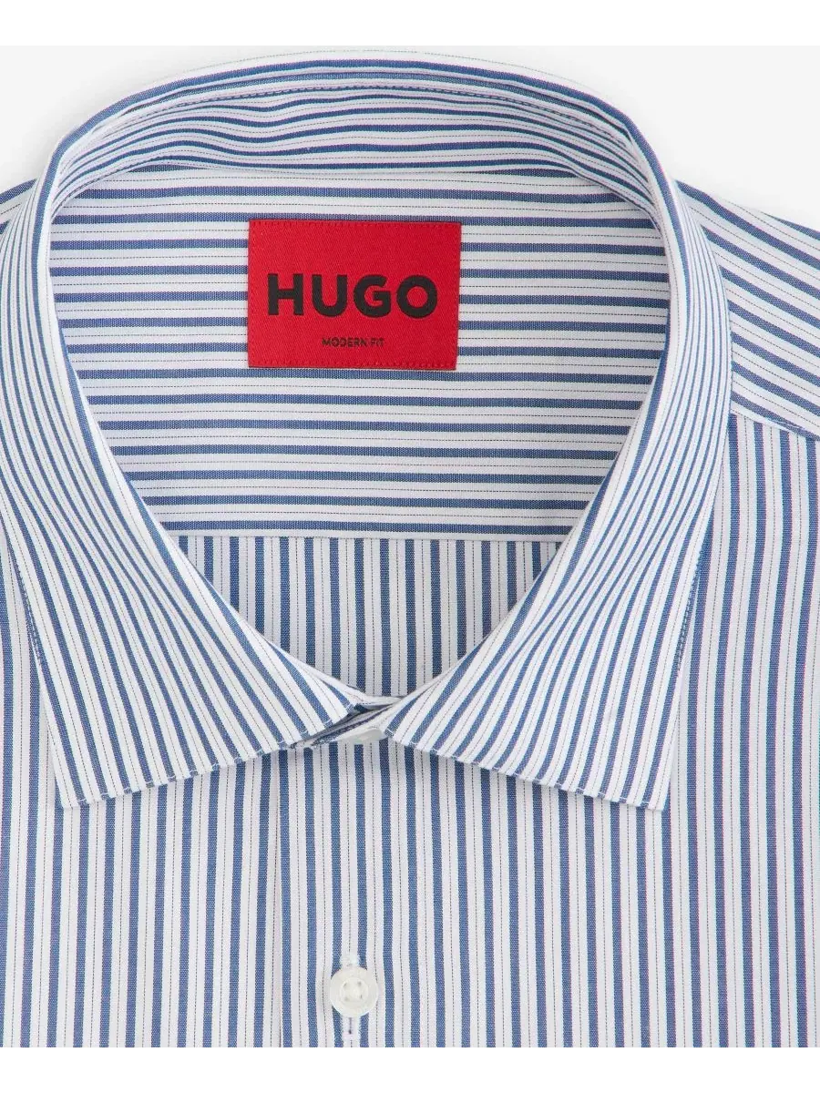 Рубашка HUGO by Hugo Boss Valerio Modern-Fit — изображение 8 из 9, синий
