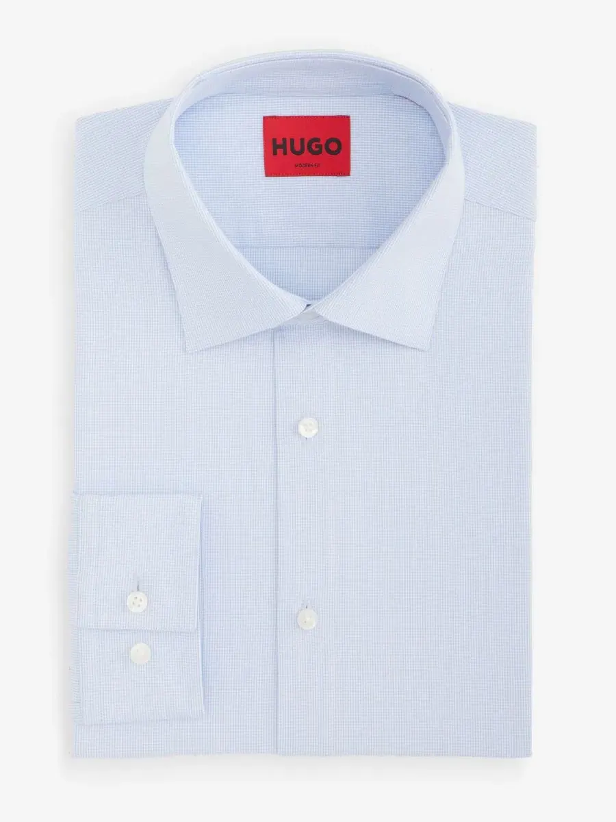 Рубашка Valerio Modern-Fit Hugo Boss — изображение 4 из 6, светлый/синий