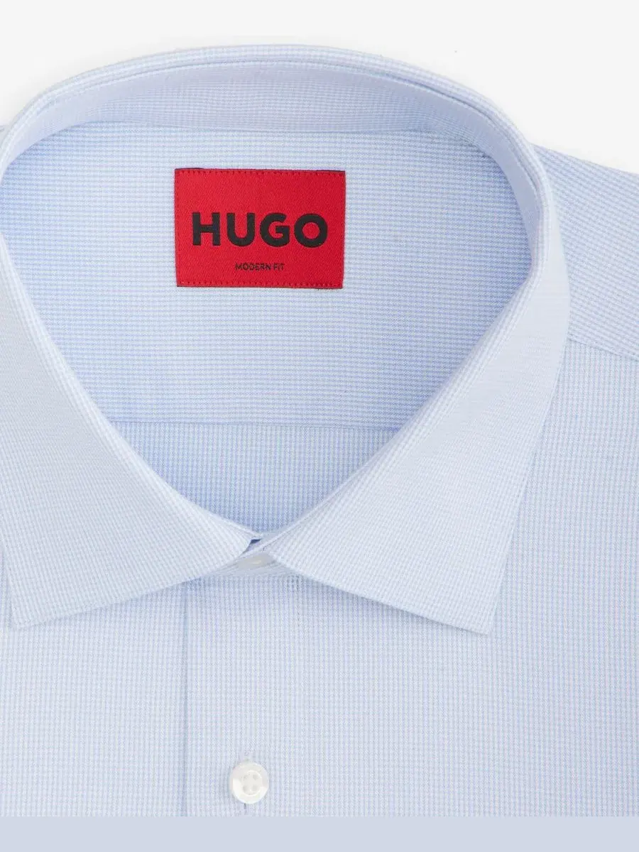 Рубашка Valerio Modern-Fit Hugo Boss — изображение 5 из 6, светлый/синий