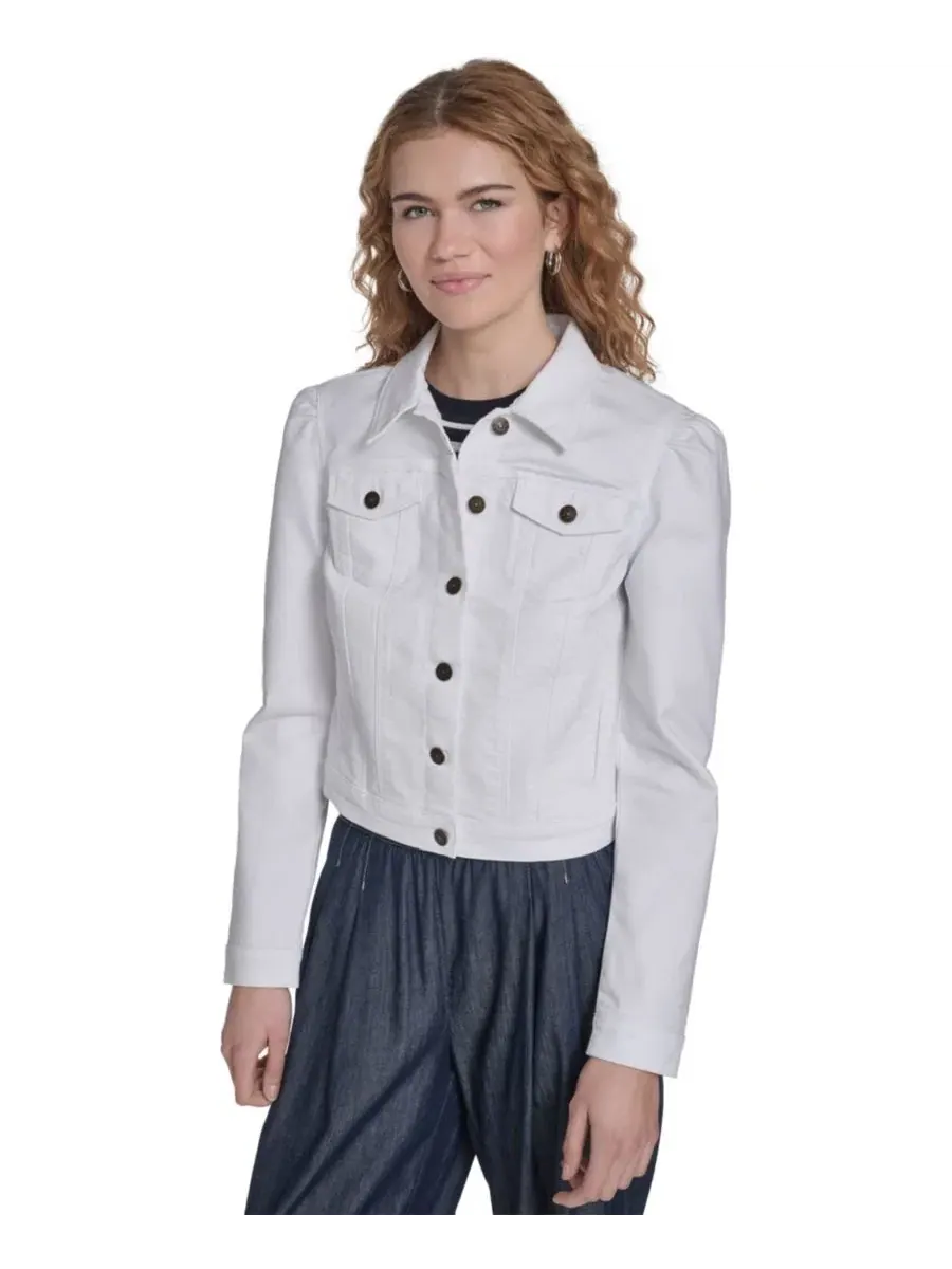 Классическая женская джинсовая куртка-тракер Nautica Jeans — белый