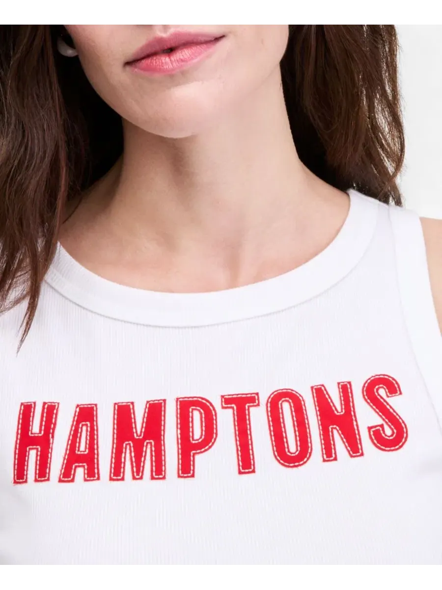 Женская майка с высоким воротником Hamptons On 34Th — изображение 2 из 6, яркий белый