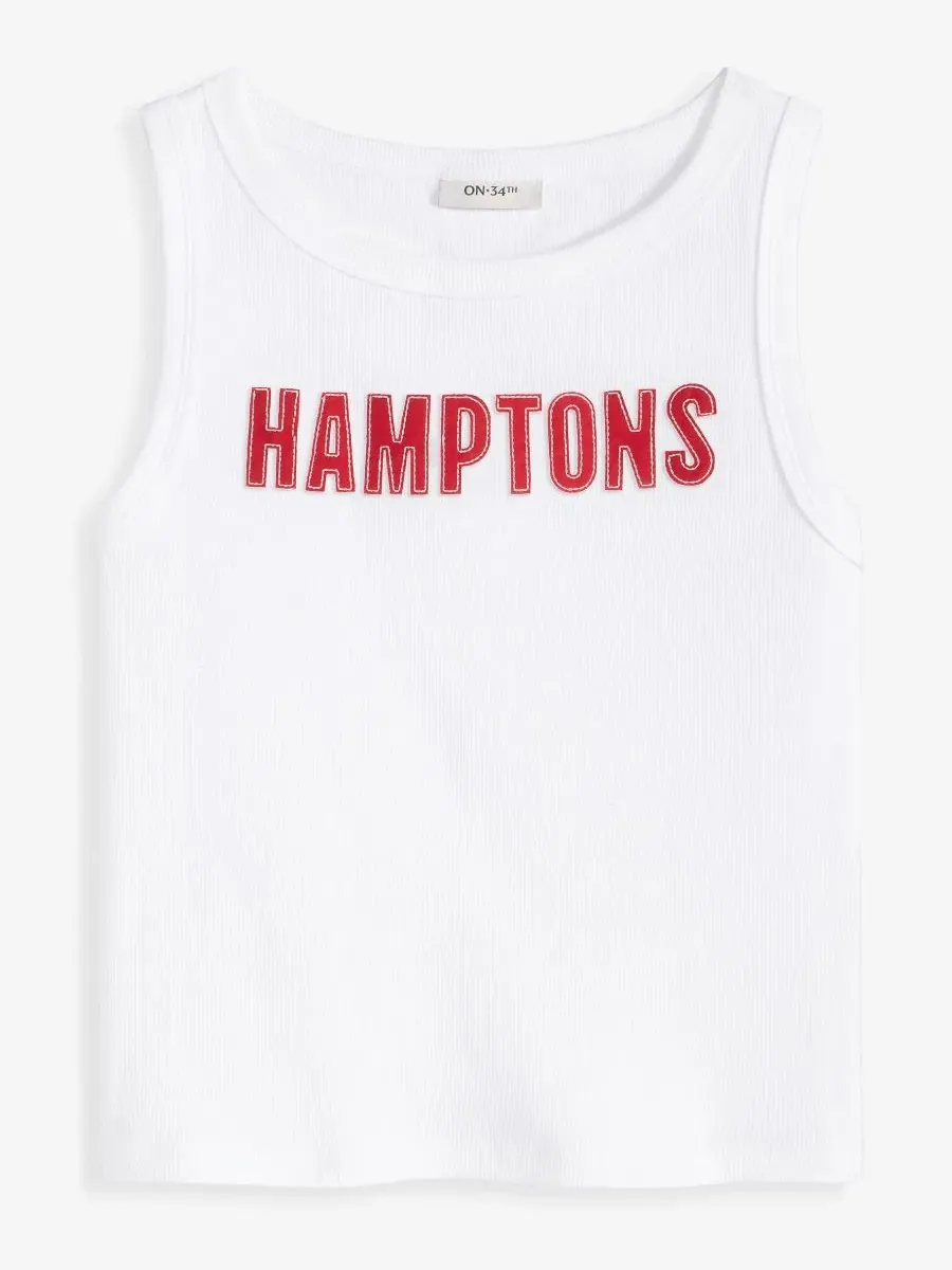 Женская майка с высоким воротником Hamptons On 34Th — изображение 5 из 6, яркий белый