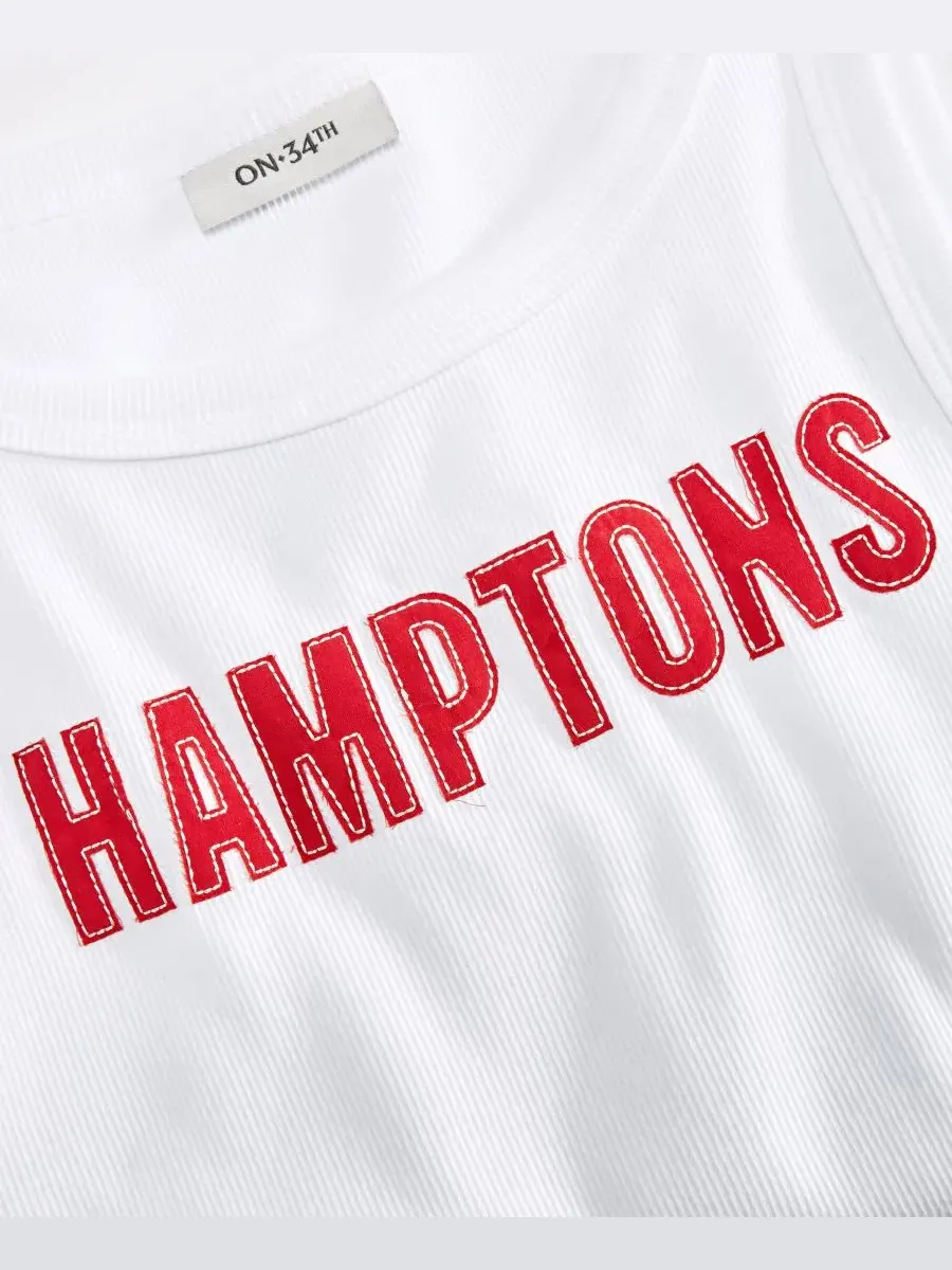 Женская майка с высоким воротником Hamptons On 34Th — изображение 6 из 6, яркий белый