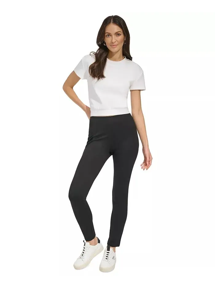 Узкие брюки-карго Ponte с застежкой-молнией DKNY — изображение 5 из 5, черный