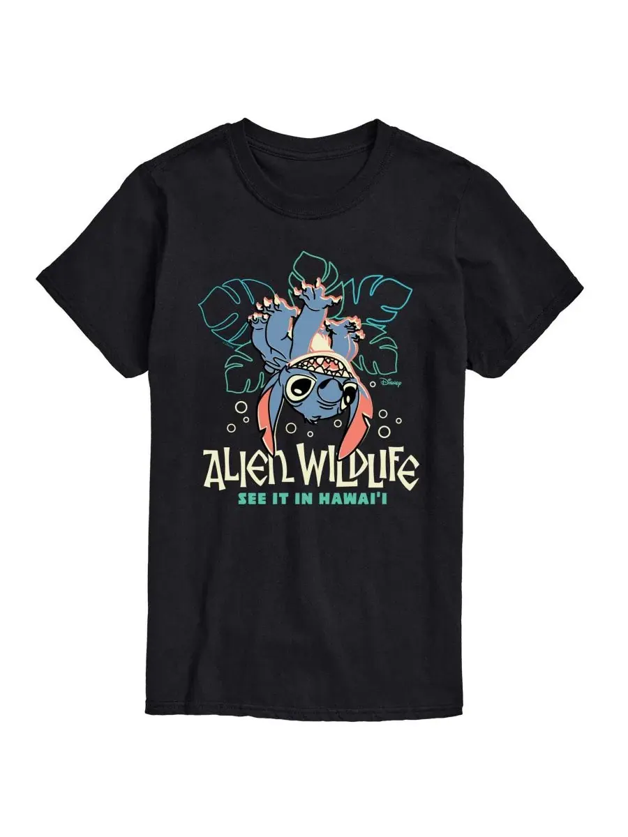 Футболка с принтом Lilo And Stitch Alien Wildlife AIRWAVES — изображение 1 из 3, черный
