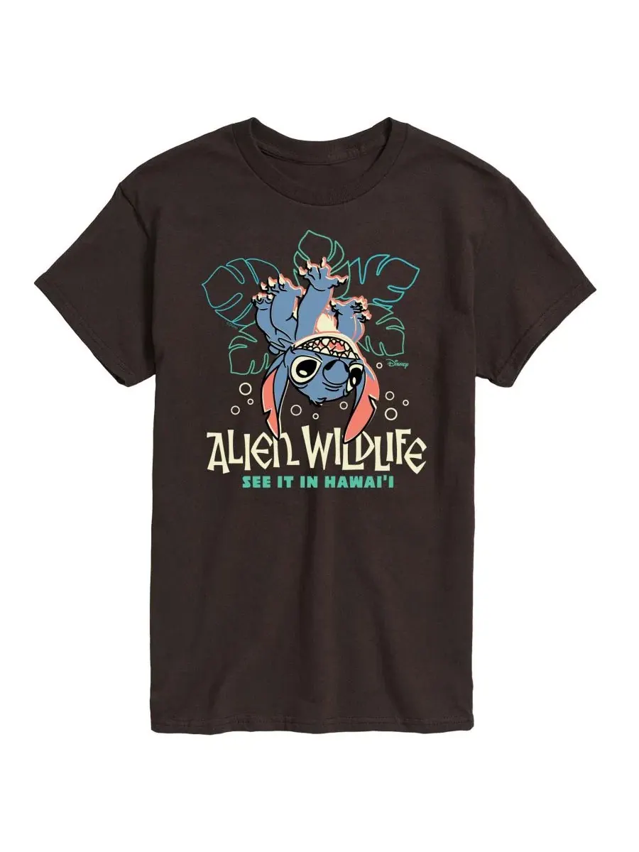 Футболка с принтом Lilo and Stitch Alien Wildlife AIRWAVES — изображение 1 из 3, коричневый