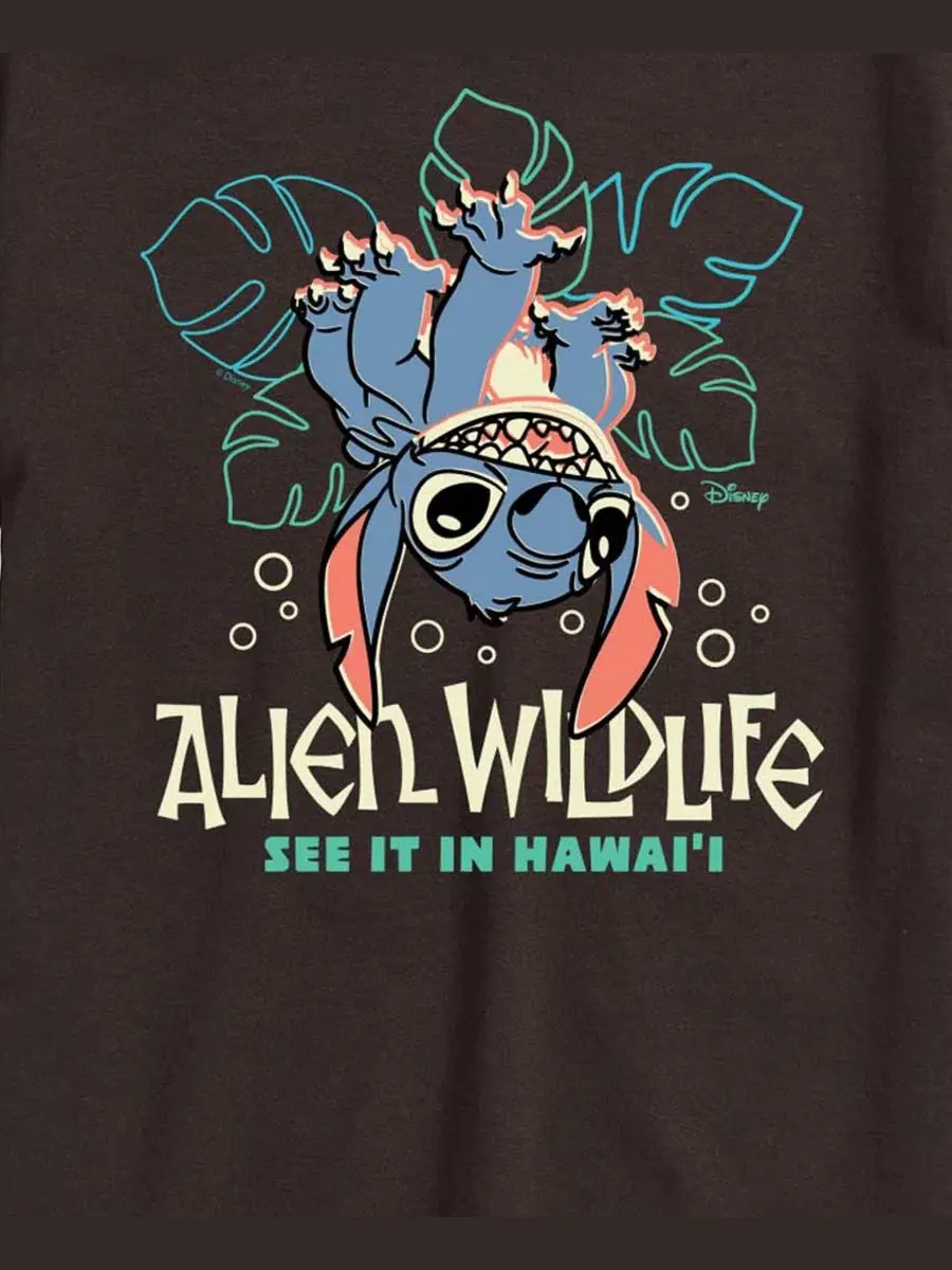 Футболка с принтом Lilo and Stitch Alien Wildlife AIRWAVES — изображение 3 из 3, коричневый