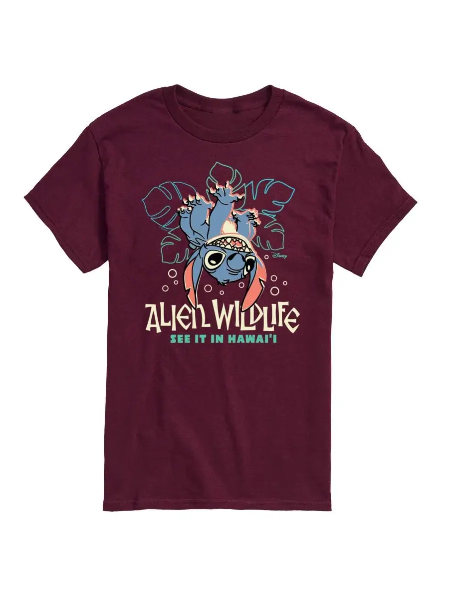 Футболка с принтом Lilo And Stitch Alien Wildlife AIRWAVES — изображение 1 из 3, коричневый