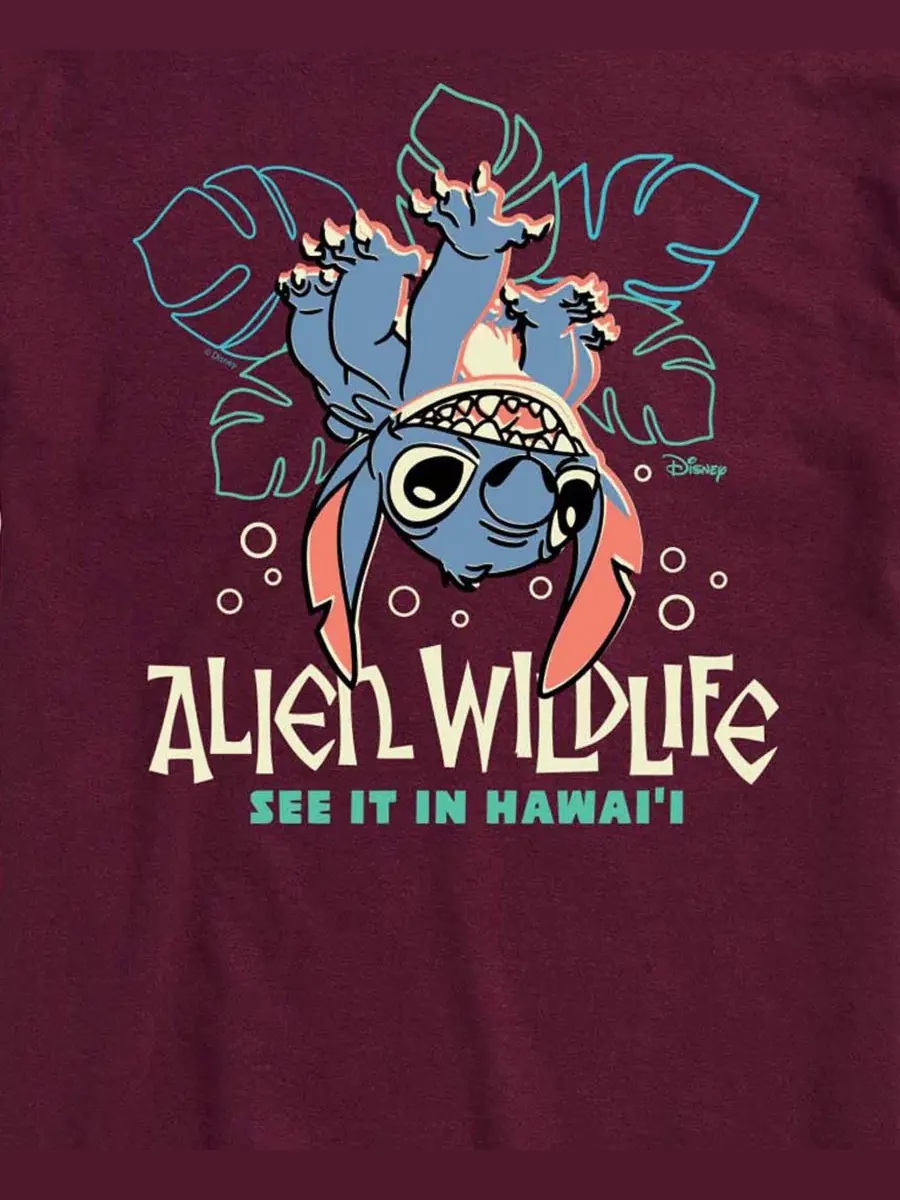 Футболка с принтом Lilo And Stitch Alien Wildlife AIRWAVES — изображение 3 из 3, коричневый
