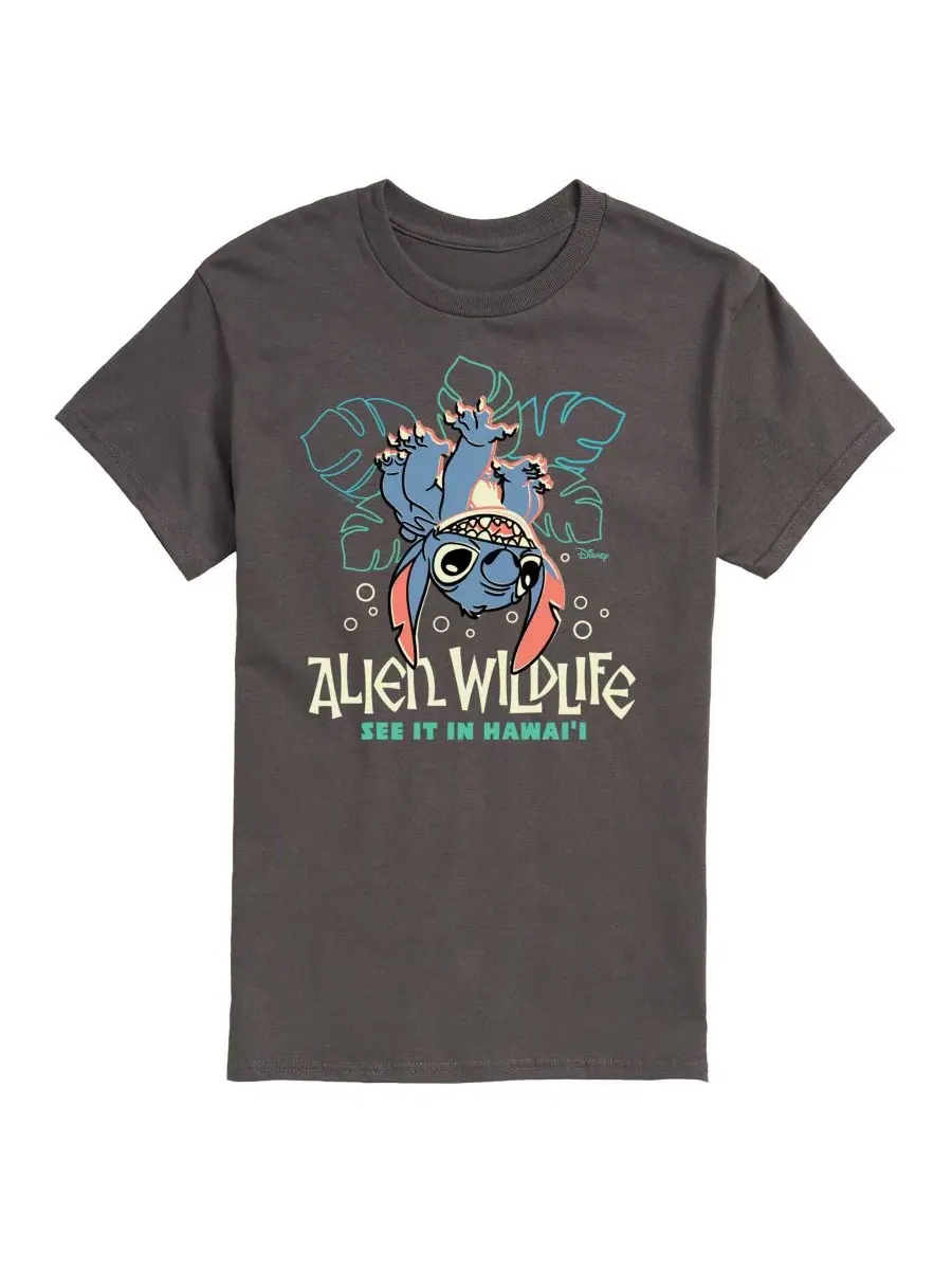 Футболка с принтом Lilo And Stitch Alien Wildlife AIRWAVES — изображение 1 из 3, темно-серый