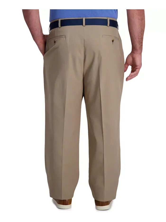 Брюки Big & Tall Cool Right Performance Flex Classic Fit с плоской передней частью Haggar — изображение 2 из 8, бежевый